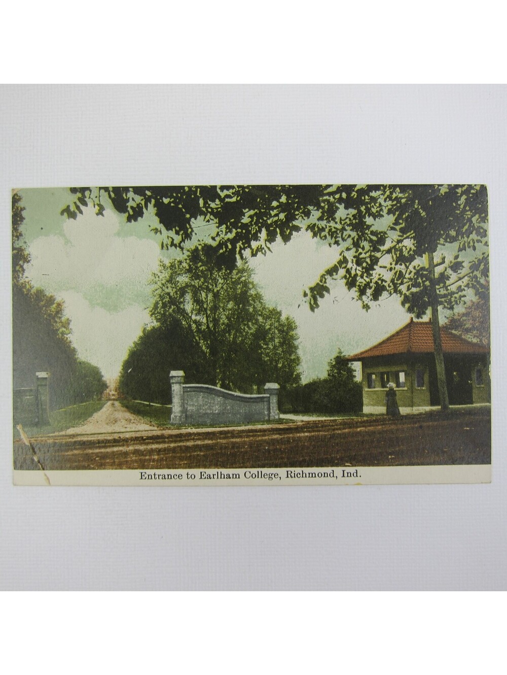 Antique Richmond Indiana Postcard Entrance to Earlham College UNPOSTED
